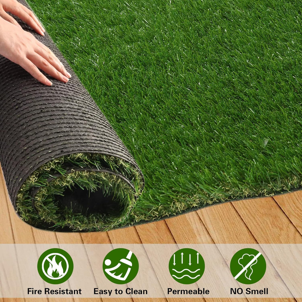 Artificial Grass Thick Turf 4 ft x 6 ft,1.38" Artificial Synthetic Fake Grass Rug, Indoor/Outdoor Realistic Turf Grass Lawn Mat for Dogs Pets, Patio, Landscape, Garden, Custom Size