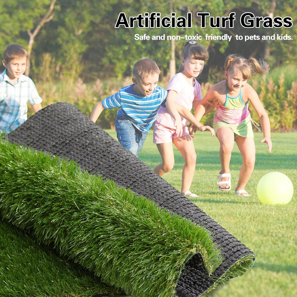 Artificial Grass Thick Turf 4 ft x 6 ft,1.38" Artificial Synthetic Fake Grass Rug, Indoor/Outdoor Realistic Turf Grass Lawn Mat for Dogs Pets, Patio, Landscape, Garden, Custom Size