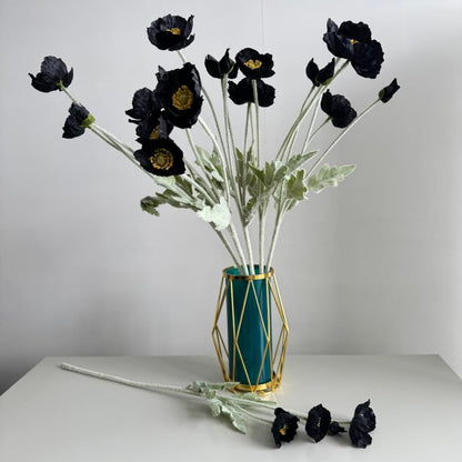 3 Bundles of 22 inches Tall Red Poppy Flowers Artificial,Ranunculus Artificial Flowers,Faux Flower Stems for Wedding,Party, Outdoor Indoor Decor Flower Arrangements for Table