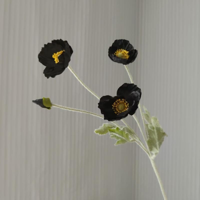 3 Bundles of 22 inches Tall Red Poppy Flowers Artificial,Ranunculus Artificial Flowers,Faux Flower Stems for Wedding,Party, Outdoor Indoor Decor Flower Arrangements for Table
