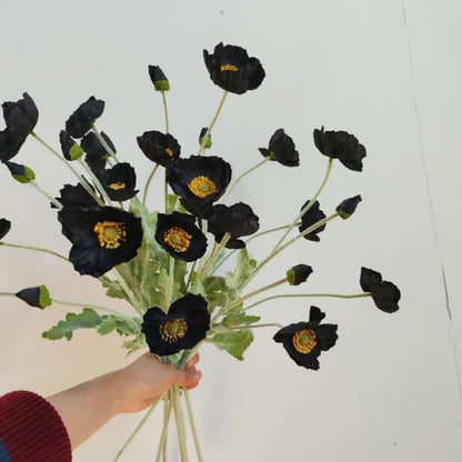 3 Bundles of 22 inches Tall Red Poppy Flowers Artificial,Ranunculus Artificial Flowers,Faux Flower Stems for Wedding,Party, Outdoor Indoor Decor Flower Arrangements for Table