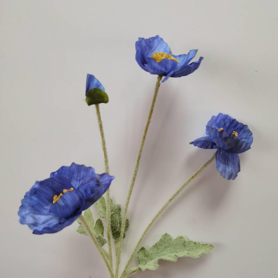 3 Bundles of 22 inches Tall Red Poppy Flowers Artificial,Ranunculus Artificial Flowers,Faux Flower Stems for Wedding,Party, Outdoor Indoor Decor Flower Arrangements for Table