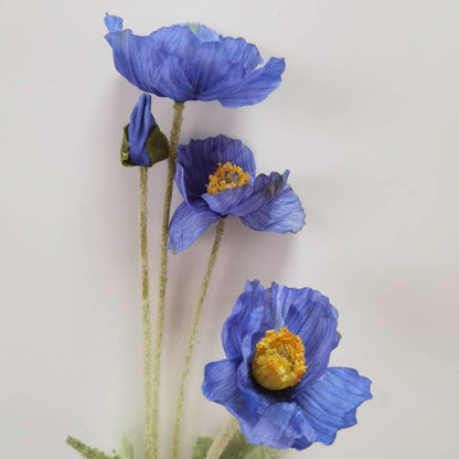 3 Bundles of 22 inches Tall Red Poppy Flowers Artificial,Ranunculus Artificial Flowers,Faux Flower Stems for Wedding,Party, Outdoor Indoor Decor Flower Arrangements for Table
