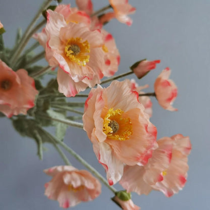 3 Bundles of 22 inches Tall Red Poppy Flowers Artificial,Ranunculus Artificial Flowers,Faux Flower Stems for Wedding,Party, Outdoor Indoor Decor Flower Arrangements for Table