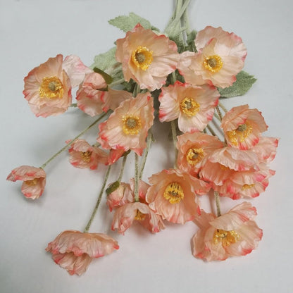 3 Bundles of 22 inches Tall Red Poppy Flowers Artificial,Ranunculus Artificial Flowers,Faux Flower Stems for Wedding,Party, Outdoor Indoor Decor Flower Arrangements for Table