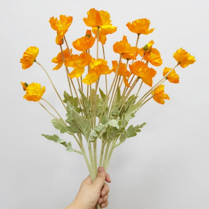 3 Bundles of 22 inches Tall Red Poppy Flowers Artificial,Ranunculus Artificial Flowers,Faux Flower Stems for Wedding,Party, Outdoor Indoor Decor Flower Arrangements for Table