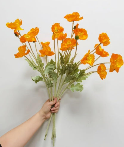 3 Bundles of 22 inches Tall Red Poppy Flowers Artificial,Ranunculus Artificial Flowers,Faux Flower Stems for Wedding,Party, Outdoor Indoor Decor Flower Arrangements for Table