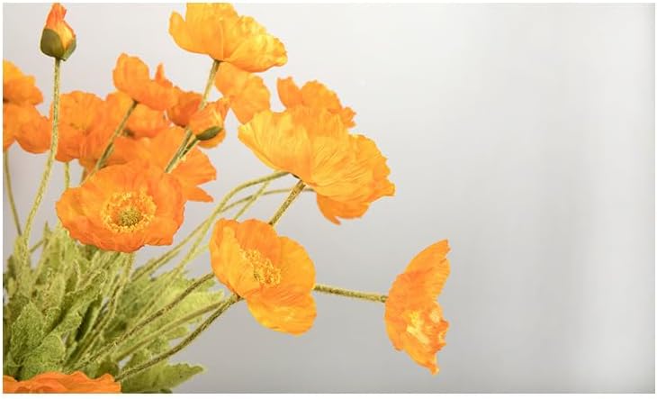 3 Bundles of 22 inches Tall Red Poppy Flowers Artificial,Ranunculus Artificial Flowers,Faux Flower Stems for Wedding,Party, Outdoor Indoor Decor Flower Arrangements for Table