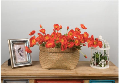 3 Bundles of 22 inches Tall Red Poppy Flowers Artificial,Ranunculus Artificial Flowers,Faux Flower Stems for Wedding,Party, Outdoor Indoor Decor Flower Arrangements for Table