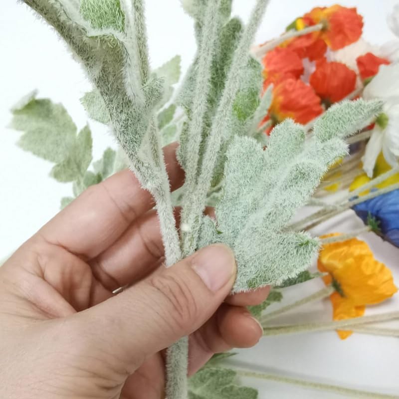 3 Bundles of 22 inches Tall Red Poppy Flowers Artificial,Ranunculus Artificial Flowers,Faux Flower Stems for Wedding,Party, Outdoor Indoor Decor Flower Arrangements for Table
