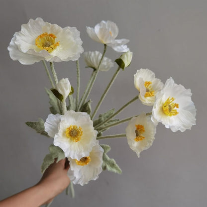 3 Bundles of 22 inches Tall Red Poppy Flowers Artificial,Ranunculus Artificial Flowers,Faux Flower Stems for Wedding,Party, Outdoor Indoor Decor Flower Arrangements for Table