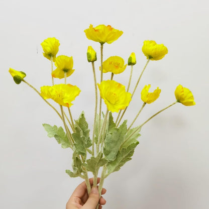 3 Bundles of 22 inches Tall Red Poppy Flowers Artificial,Ranunculus Artificial Flowers,Faux Flower Stems for Wedding,Party, Outdoor Indoor Decor Flower Arrangements for Table