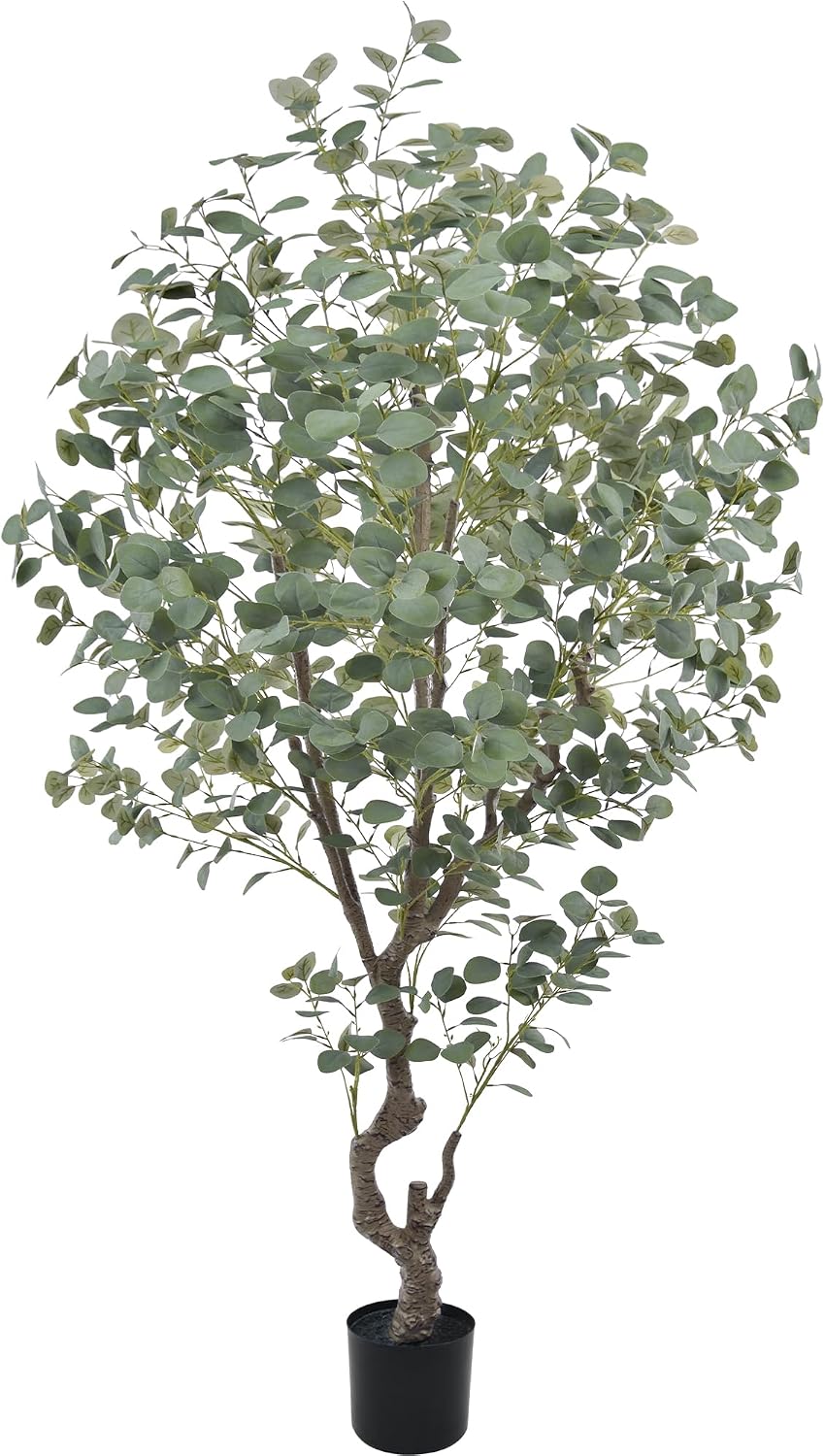 Artificial Eucalyptus Tree 7.2ft Faux Plant with Natural Trunks and Realistic Leaves,Fake Floor Potted Artificial Tall Large Plants for Home Living Room Office Decor Indoor (7.2Feet,1Pack)