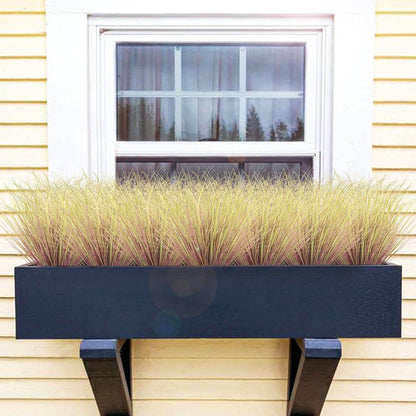 Artificial Grass Plants Outdoor - UV Resistant Tall Onion Grass Fake Grass Filler, Wheat Grass Greenery Stems for Indoor Outdoor Vase Planters Home Porch Decor（Green Red Tail）