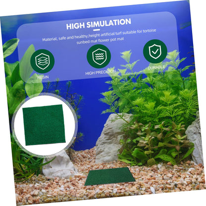Imitation Turf Grass Mat for Fish Tank Decoration Artificial Turf for Aquatic Environments Basking Platform for Turtles and Gardening Props