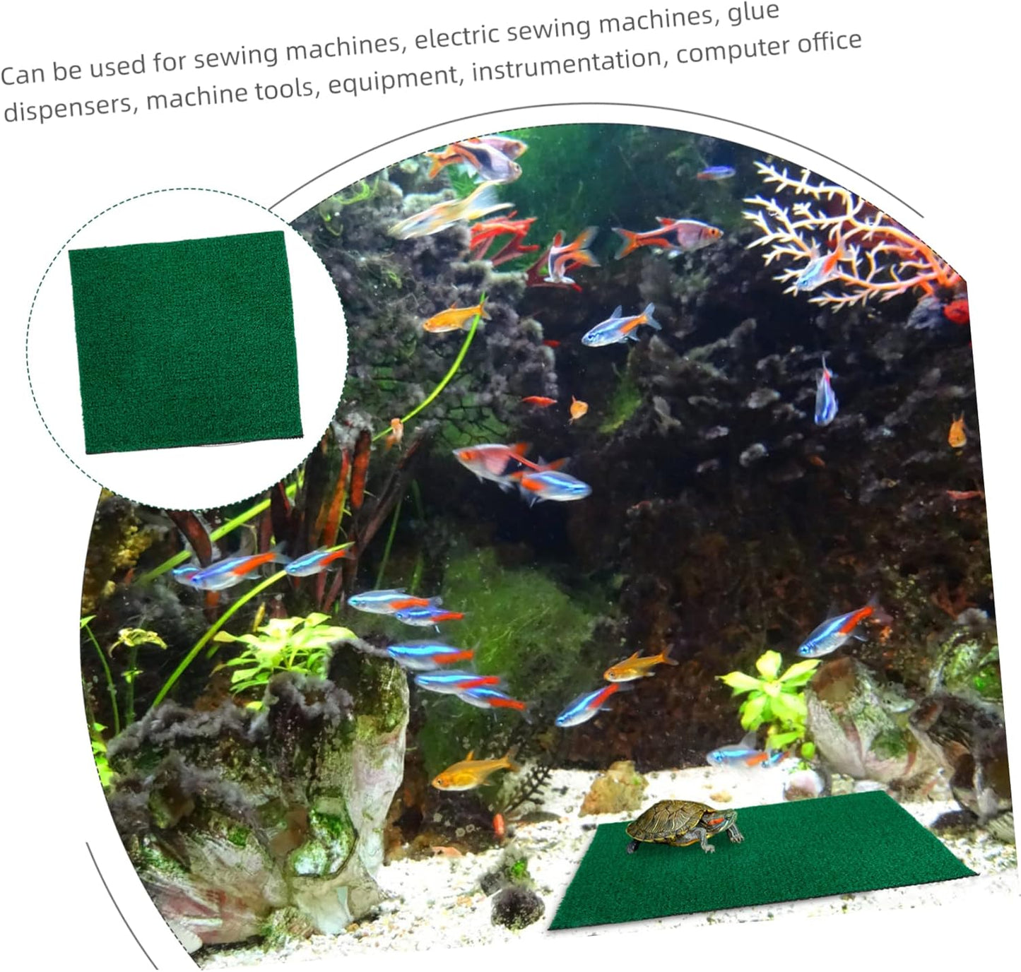 Imitation Turf Grass Mat for Fish Tank Decoration Artificial Turf for Aquatic Environments Basking Platform for Turtles and Gardening Props