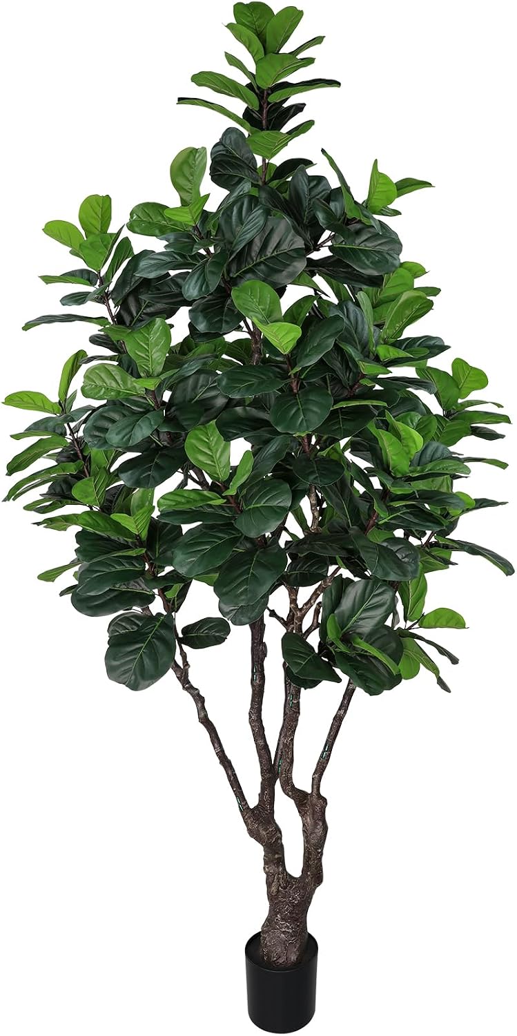 8FT Faux Fiddle Leaf Fig Tree Artificial Plants Indoor Ficus Lyrata Trees