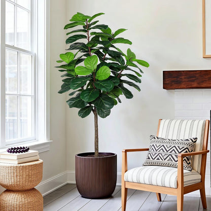 8FT Faux Fiddle Leaf Fig Tree Artificial Plants Indoor Ficus Lyrata Trees
