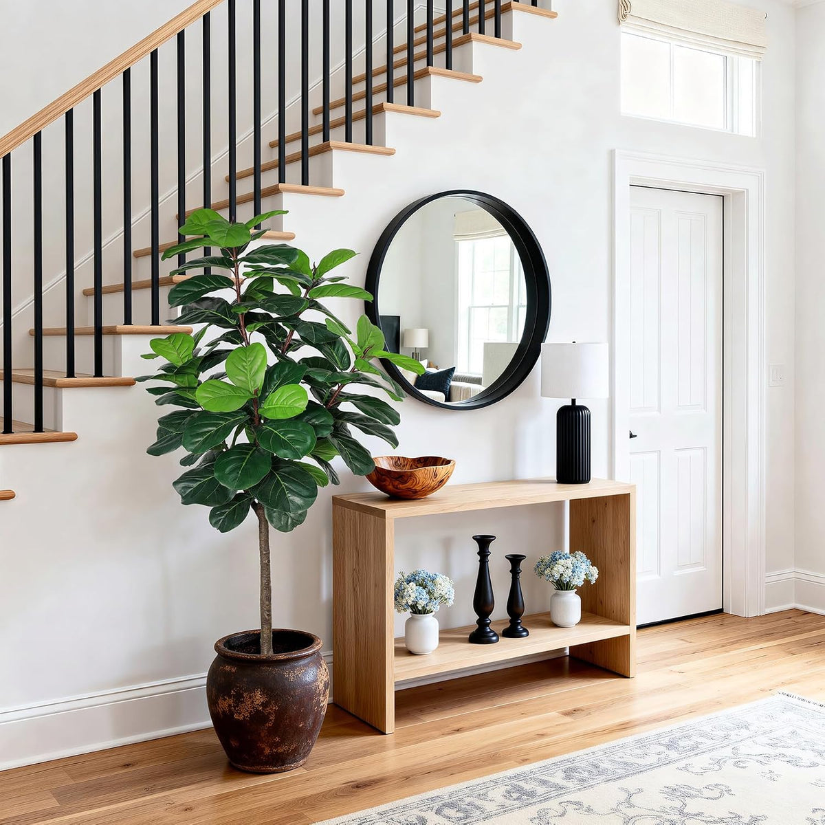 8FT Faux Fiddle Leaf Fig Tree Artificial Plants Indoor Ficus Lyrata Trees