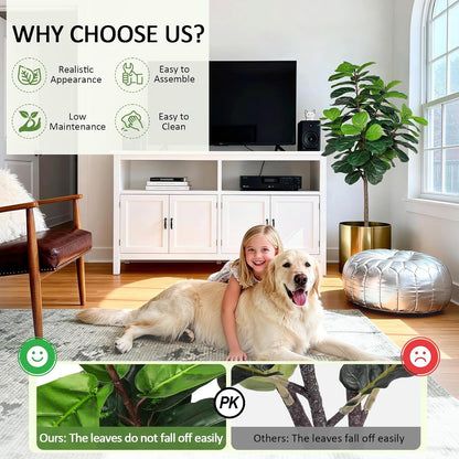 8FT Faux Fiddle Leaf Fig Tree Artificial Plants Indoor Ficus Lyrata Trees