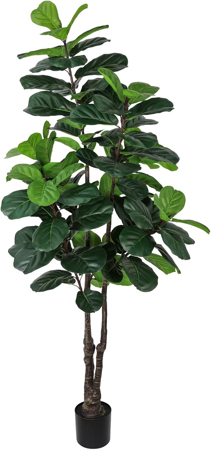 8FT Faux Fiddle Leaf Fig Tree Artificial Plants Indoor Ficus Lyrata Trees