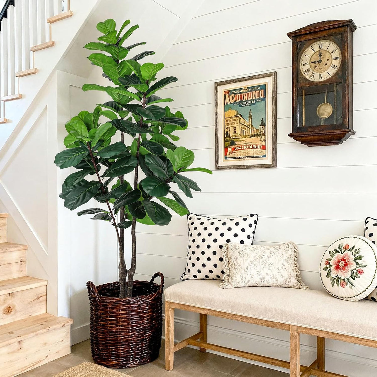 8FT Faux Fiddle Leaf Fig Tree Artificial Plants Indoor Ficus Lyrata Trees
