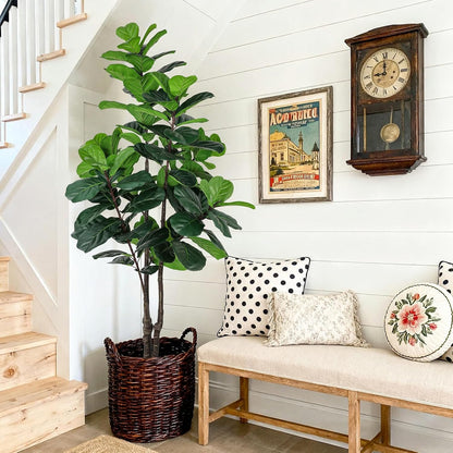 8FT Faux Fiddle Leaf Fig Tree Artificial Plants Indoor Ficus Lyrata Trees