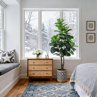 8FT Faux Fiddle Leaf Fig Tree Artificial Plants Indoor Ficus Lyrata Trees