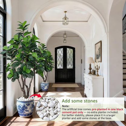 8FT Faux Fiddle Leaf Fig Tree Artificial Plants Indoor Ficus Lyrata Trees