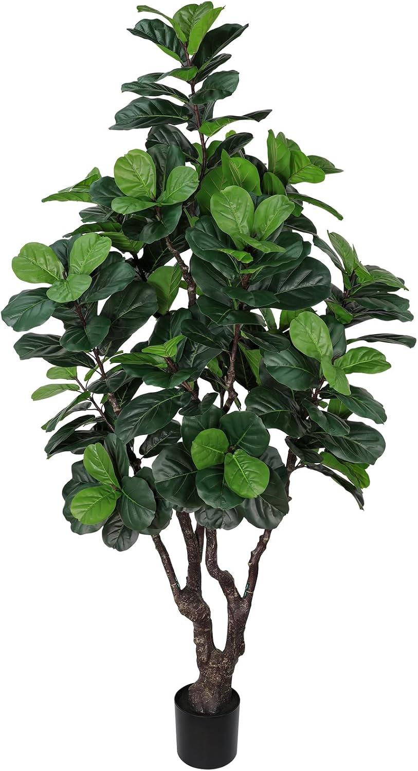 8FT Faux Fiddle Leaf Fig Tree Artificial Plants Indoor Ficus Lyrata Trees