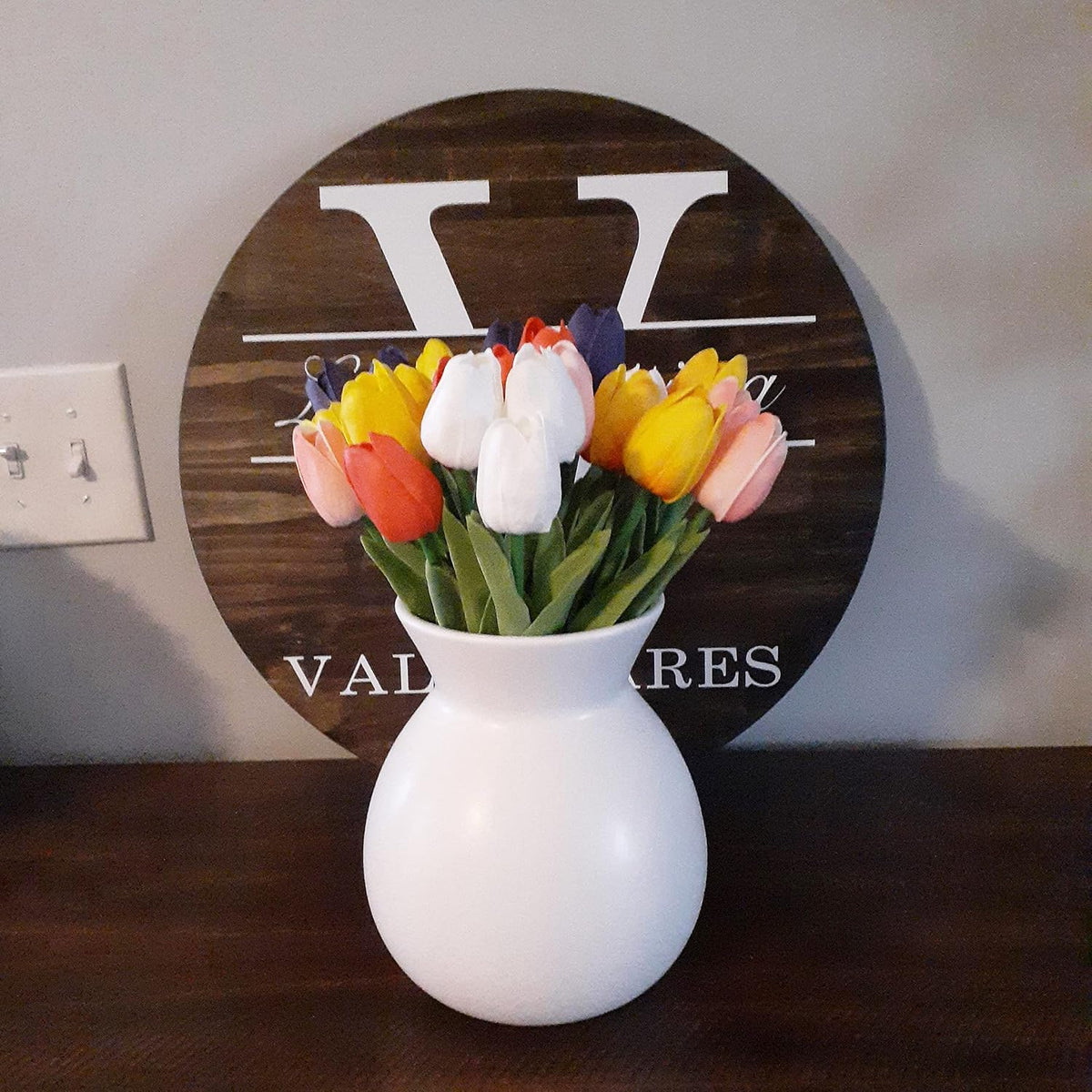 20pcs Artificial Tulips Flowers Fake Faux PU Tulip Bouquet Real Touch Flower Arrangement for Home Room Office Party Wedding Decoration Excellent Gift Idea for Mothers Day (Pink)