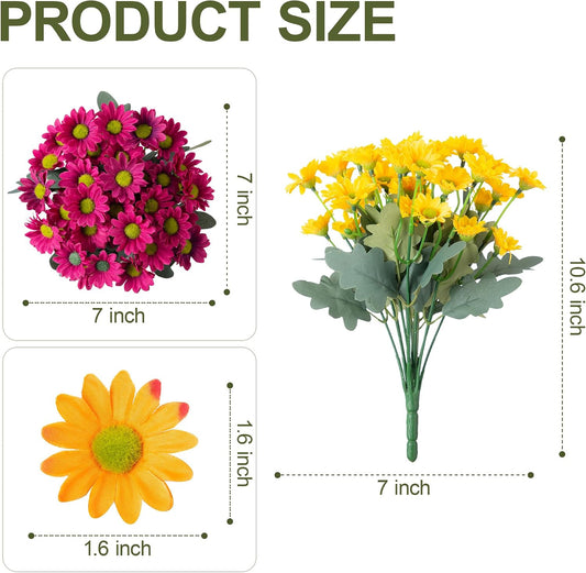 Artificial Sunflowers for Outdoors, 10 Bunches Fake Sunflowers Artificial Flowers for Outdoors Decor, UV Resistant Realistic Faux Silk Flowers Bouquet for Outside Planter Porch Patio Garden Home Decor