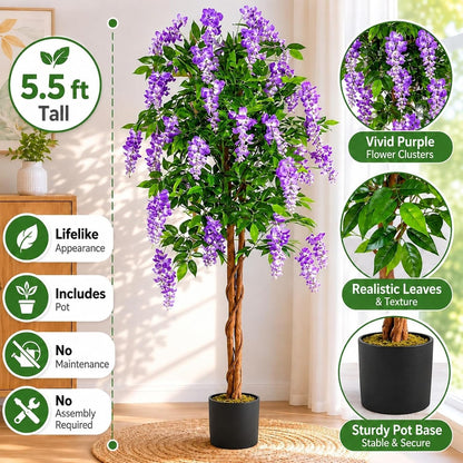 6ft Ficus Artificial Fake Trees for Indoor or Outdoor Décor