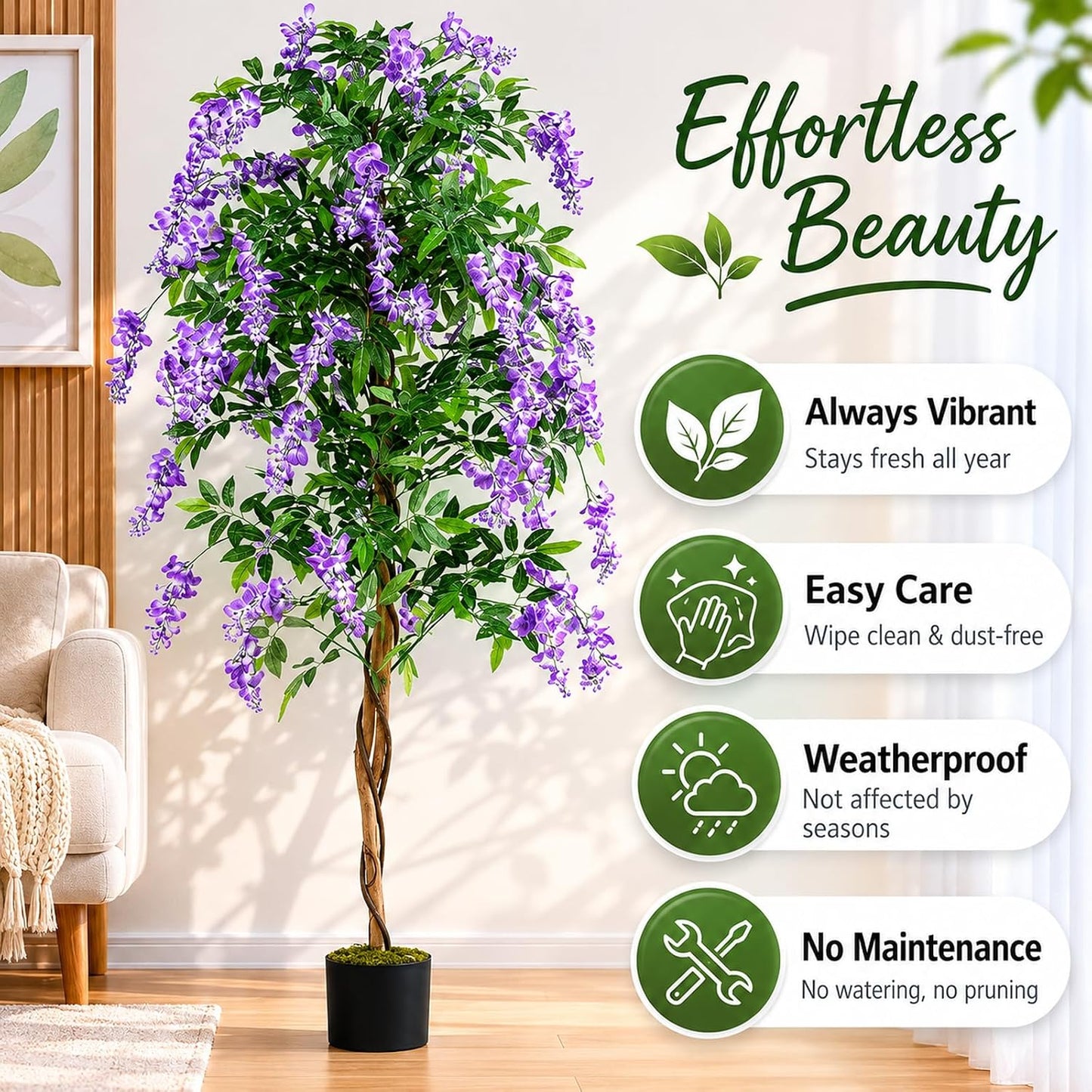 6ft Ficus Artificial Fake Trees for Indoor or Outdoor Décor