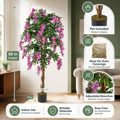 6ft Ficus Artificial Fake Trees for Indoor or Outdoor Décor
