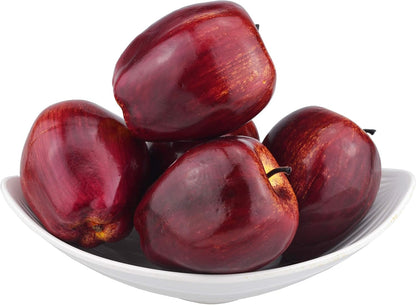 Fake Dark Red Apple Simulation Artificial Lifelike Plastic Red Delicious Apples Set Fake Fruit for Home House Kitchen Wedding Party Decoration Photography (8Pcs)