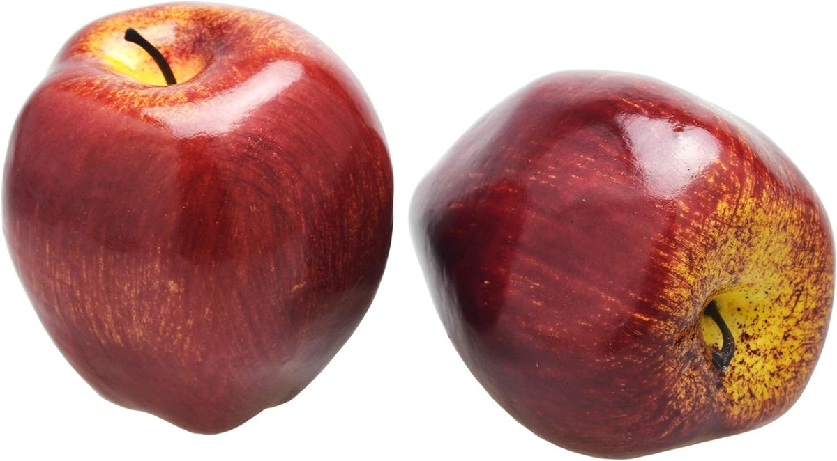 Fake Dark Red Apple Simulation Artificial Lifelike Plastic Red Delicious Apples Set Fake Fruit for Home House Kitchen Wedding Party Decoration Photography (8Pcs)