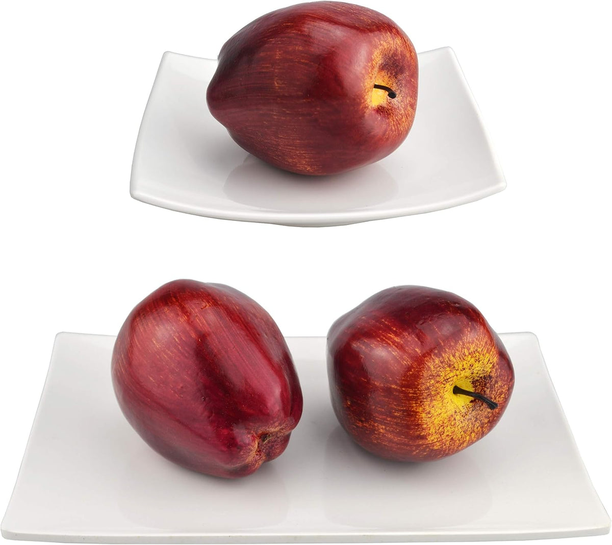 Fake Dark Red Apple Simulation Artificial Lifelike Plastic Red Delicious Apples Set Fake Fruit for Home House Kitchen Wedding Party Decoration Photography (8Pcs)
