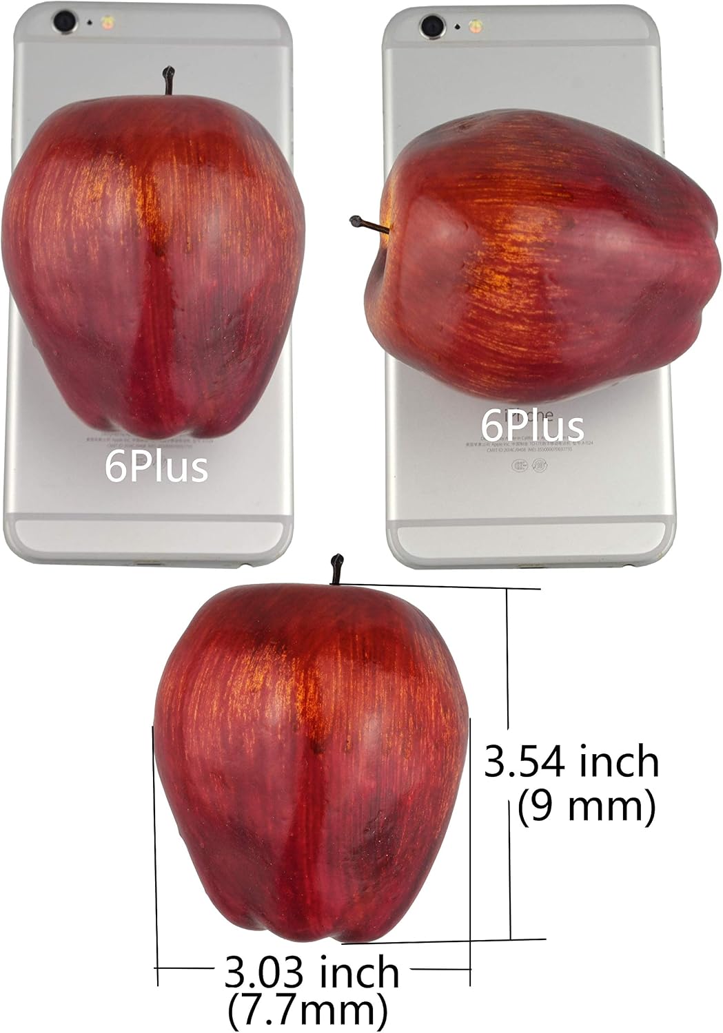 Fake Dark Red Apple Simulation Artificial Lifelike Plastic Red Delicious Apples Set Fake Fruit for Home House Kitchen Wedding Party Decoration Photography (8Pcs)