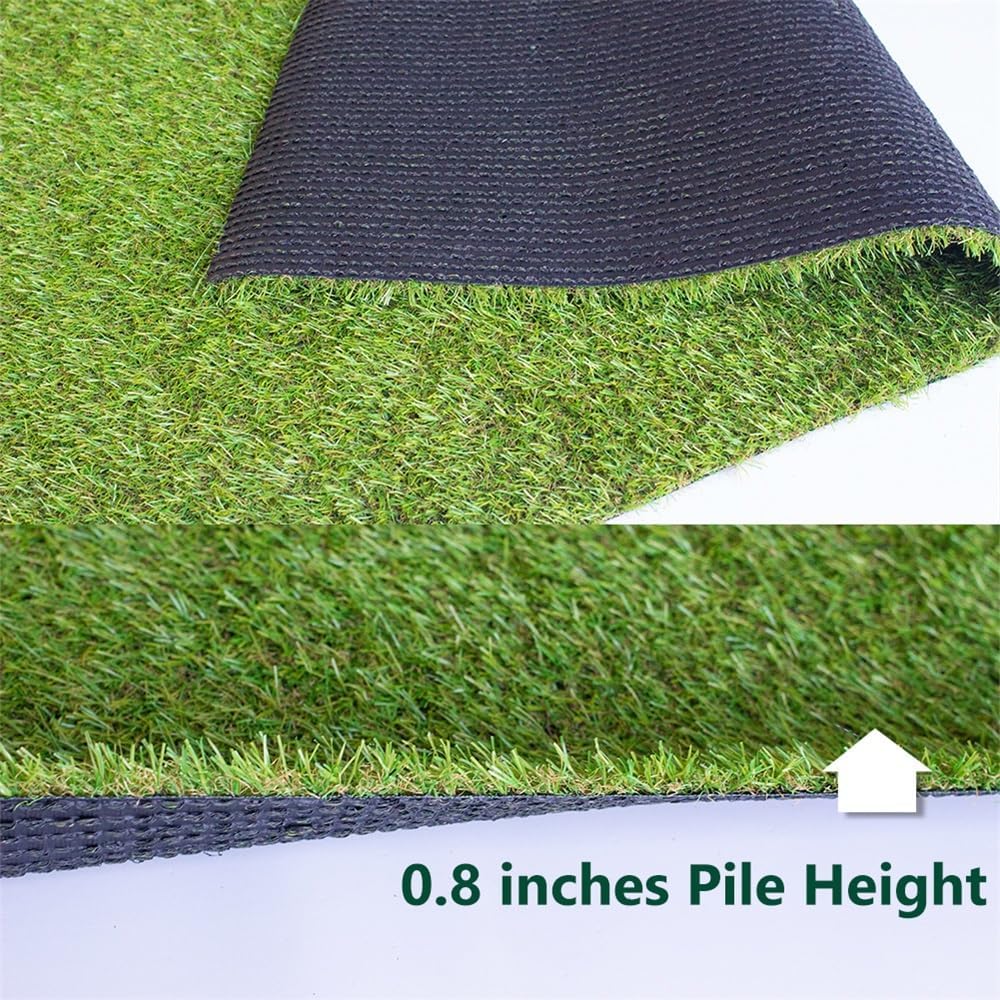 Realistic Artificial Grass Turf, Indoor Outdoor Lawn Landscape Pet Dog Mat Synthetic Thick Fake Grass Rug Carpet for Garden Backyard Balcony,3FT X 10FT