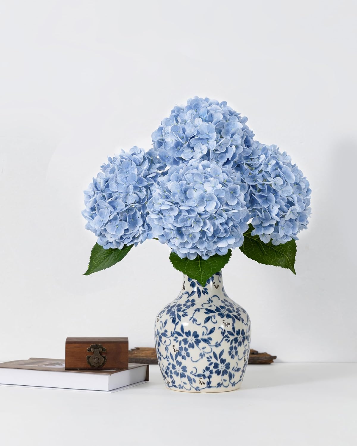 White Artificial Hydrangea Flowers, 4Pcs Real Touch Wedding Stems | Latex Real Touch Hydrangeas Lifelike Hydrangea Flower for Home Wedding Bouquets Centerpieces