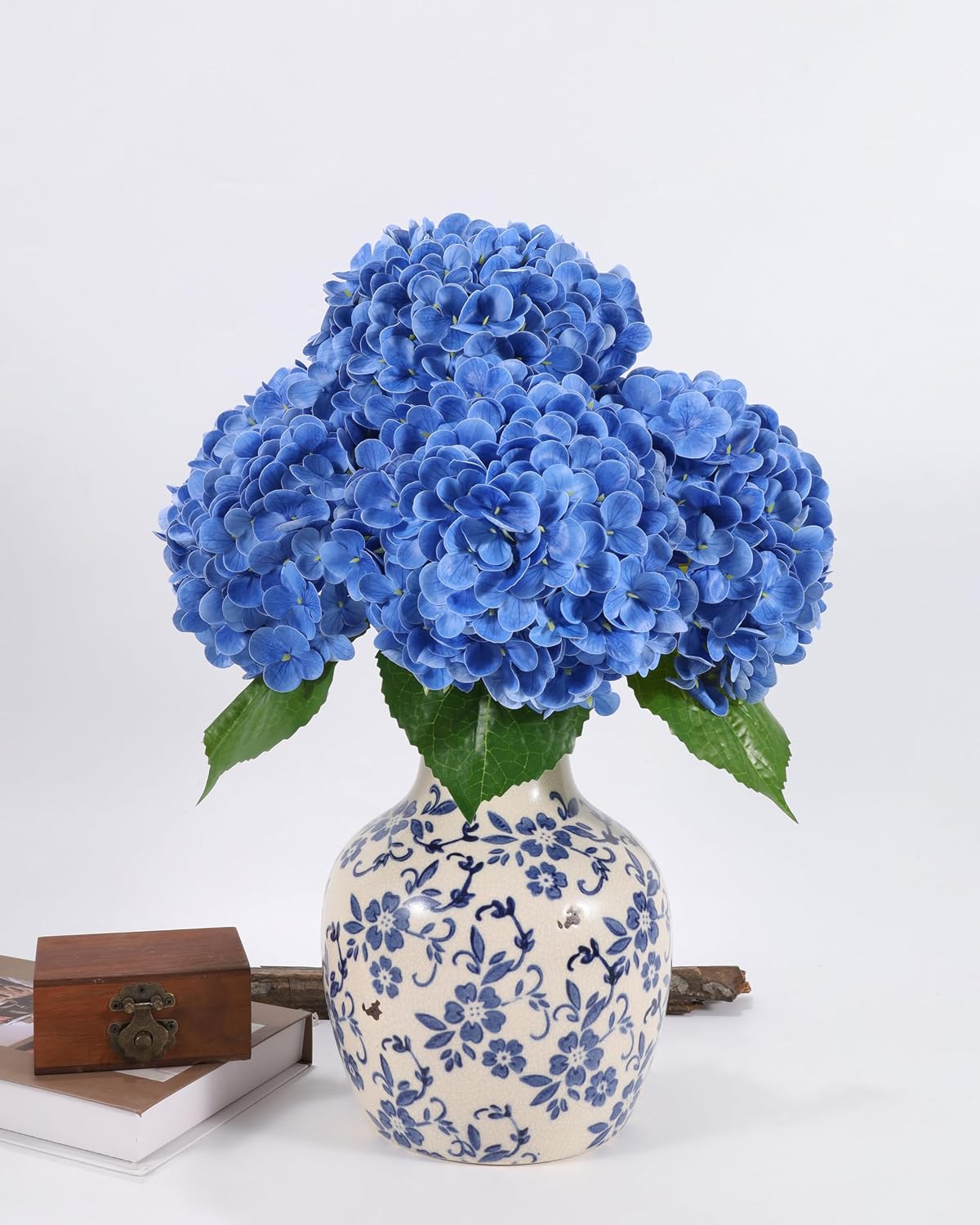 White Artificial Hydrangea Flowers, 4Pcs Real Touch Wedding Stems | Latex Real Touch Hydrangeas Lifelike Hydrangea Flower for Home Wedding Bouquets Centerpieces