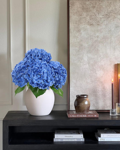 White Artificial Hydrangea Flowers, 4Pcs Real Touch Wedding Stems | Latex Real Touch Hydrangeas Lifelike Hydrangea Flower for Home Wedding Bouquets Centerpieces