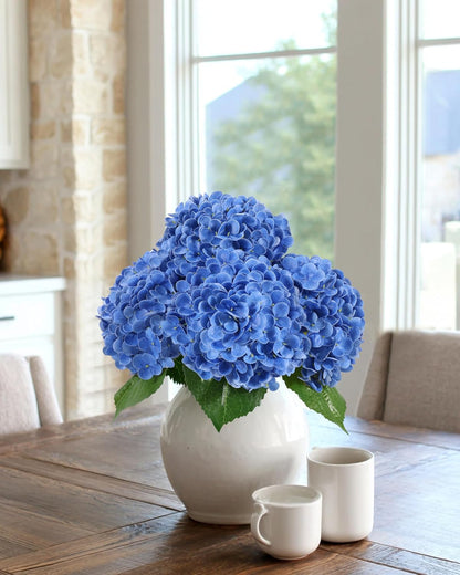 White Artificial Hydrangea Flowers, 4Pcs Real Touch Wedding Stems | Latex Real Touch Hydrangeas Lifelike Hydrangea Flower for Home Wedding Bouquets Centerpieces