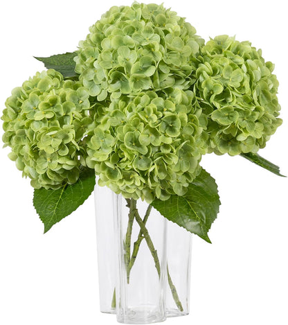 White Artificial Hydrangea Flowers, 4Pcs Real Touch Wedding Stems | Latex Real Touch Hydrangeas Lifelike Hydrangea Flower for Home Wedding Bouquets Centerpieces