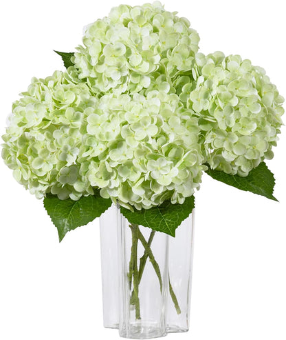 White Artificial Hydrangea Flowers, 4Pcs Real Touch Wedding Stems | Latex Real Touch Hydrangeas Lifelike Hydrangea Flower for Home Wedding Bouquets Centerpieces