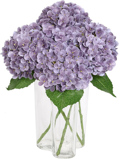 White Artificial Hydrangea Flowers, 4Pcs Real Touch Wedding Stems | Latex Real Touch Hydrangeas Lifelike Hydrangea Flower for Home Wedding Bouquets Centerpieces