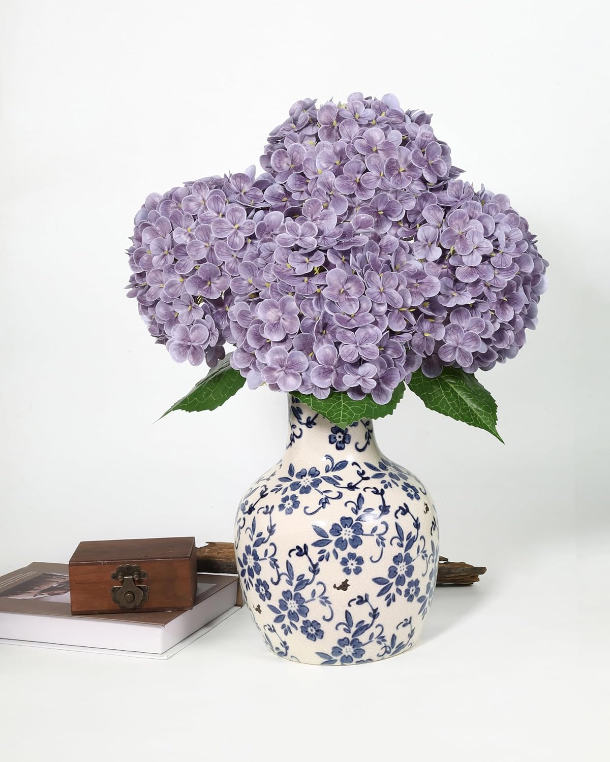 White Artificial Hydrangea Flowers, 4Pcs Real Touch Wedding Stems | Latex Real Touch Hydrangeas Lifelike Hydrangea Flower for Home Wedding Bouquets Centerpieces