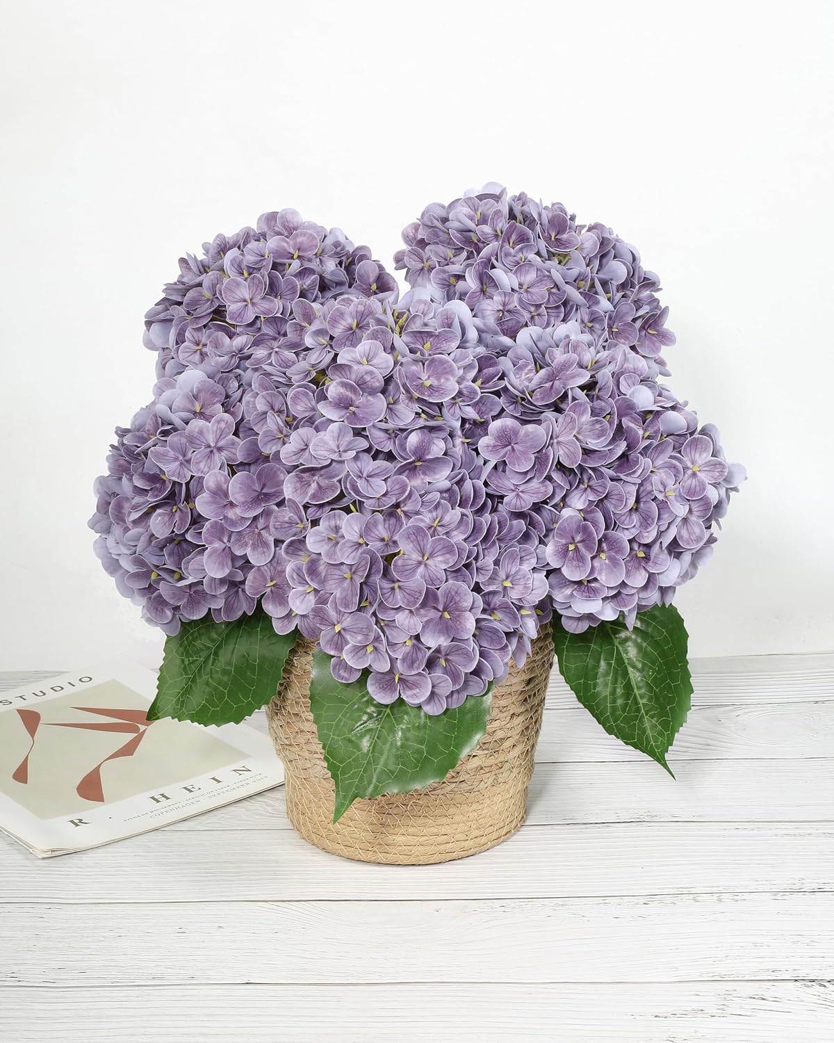 White Artificial Hydrangea Flowers, 4Pcs Real Touch Wedding Stems | Latex Real Touch Hydrangeas Lifelike Hydrangea Flower for Home Wedding Bouquets Centerpieces
