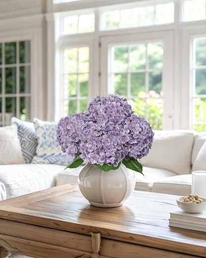 White Artificial Hydrangea Flowers, 4Pcs Real Touch Wedding Stems | Latex Real Touch Hydrangeas Lifelike Hydrangea Flower for Home Wedding Bouquets Centerpieces